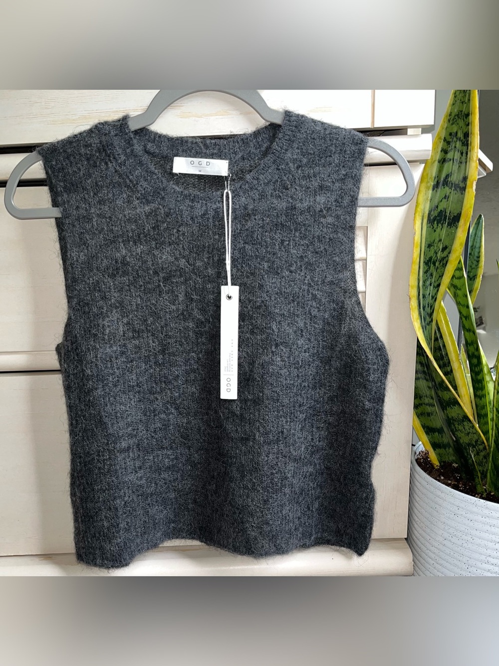 NWT One Grey Day Alpaca & Merino Wool Vest M